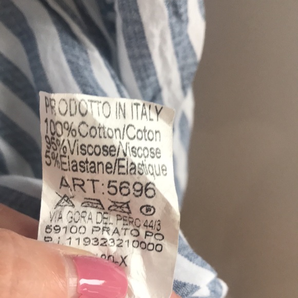 Blue & White striped off the shoulder top - Picture 4 of 4